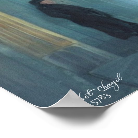 Poster Rabbin juif marchant dans Jérusalem Street Art Imp (Coin)