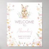 Poster Rabbit Assez Baby shower Bienvenue (Devant)
