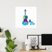 Poster Rabbit avec de l'art de l'alto (Bureau à domicile)
