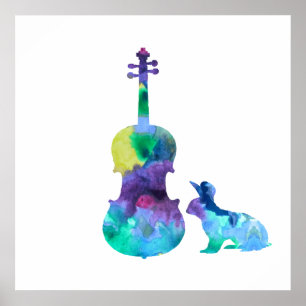 Poster Rabbit avec de l'art de l'alto
