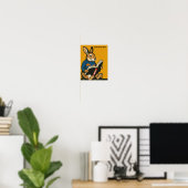 Poster Rabbit Avec Un Livre — Réveillez-Vous Et Lisez ! (Bureau à domicile)