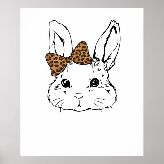 Poster rabbit bow cute, retro, vintage (Devant)