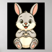 Poster Rabbit Bunny Doing Heart With Hands Valentines Day (Devant)