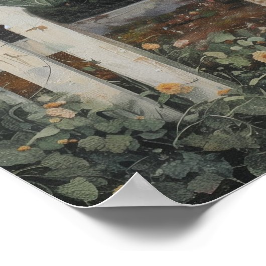 Poster Rabbit Dans Le Patch De Chou Thème Pâques (Coin)