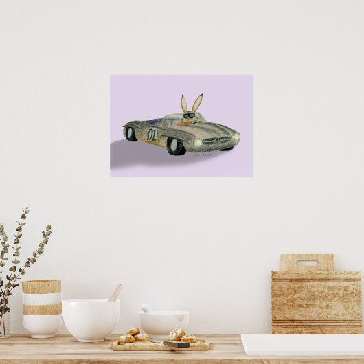 Poster Rabbit de course automobile (Cuisine)