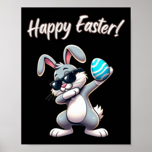 Poster Rabbit de Pâques Dabbing Oeufs Dab Garçons Filles