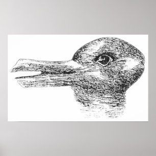 Poster Rabbit Duck illusion Est-ce un lapin ou est-ce un