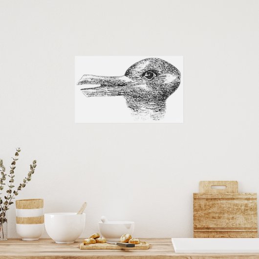 Poster Rabbit Duck illusion Est-ce un lapin ou est-ce un (Cuisine)