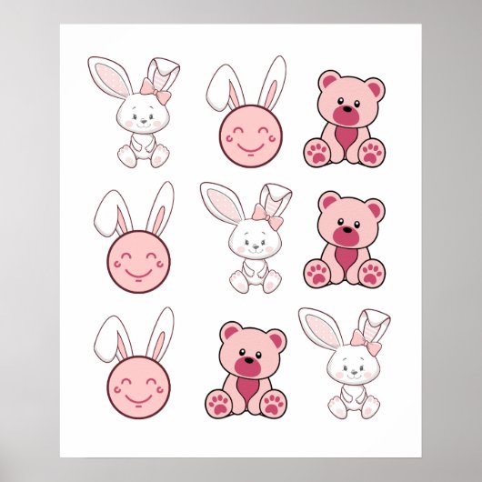 Poster rabbit game, retro, vintage (Devant)