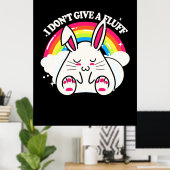 Poster Rabbit Je Ne Donne Pas De Fluff (Bureau à domicile)