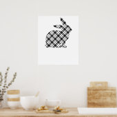 Poster rabbit plaid pattern, retro, vintage (Cuisine)