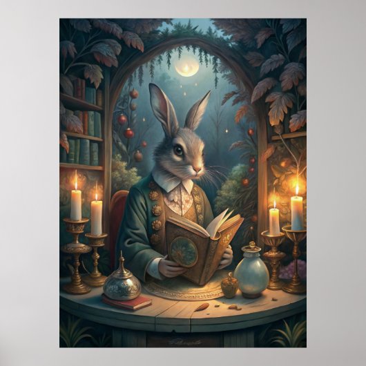 Poster Rabbit Reading (Devant)