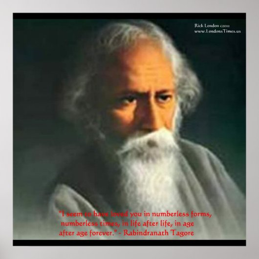 Poster Rabindranath Tagore Love Citations d'affiche (Devant)