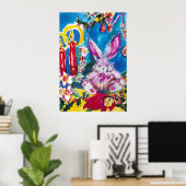 POSTER RABIT ROSE, BOUGIES DE NOËL ET HOLLYBERRIES (Bureau à domicile)
