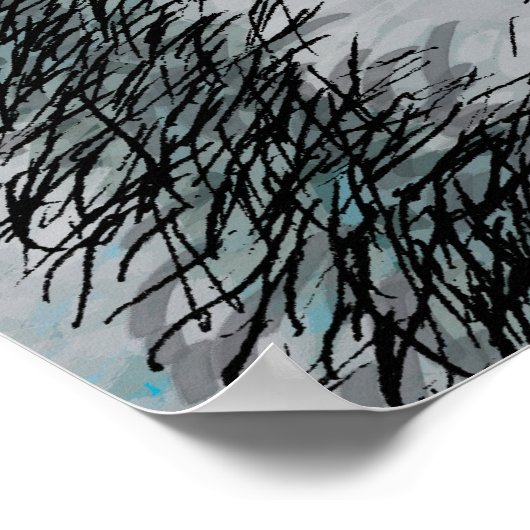 Poster Raccoon affamé en bleu (Coin)