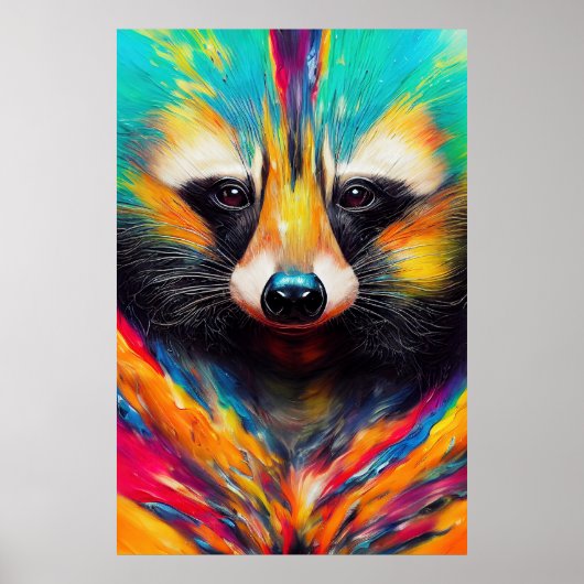 Poster Raccoon Animal Discovery Aventure Nature Planet (Devant)