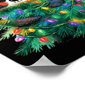 Poster Raccoon Christmas Tree Pajamas Girls Boys Xmas Lig (Coin)