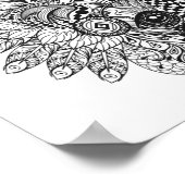 Poster Raccoon Dans Plumes War Bonnet Doodle 2 (Coin)