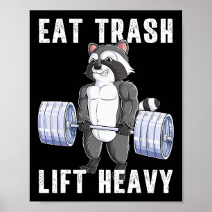 Poster Raccoon Deadlift Bodybuilding Garbage Animal Gym F