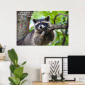 Poster Raccoon et encouragement (Bureau à domicile)