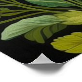 Poster Raccoon et feuillage de style Art nouveau (Coin)