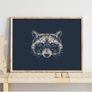 Poster Raccoon   Forest Animal Raccoon Wall Print