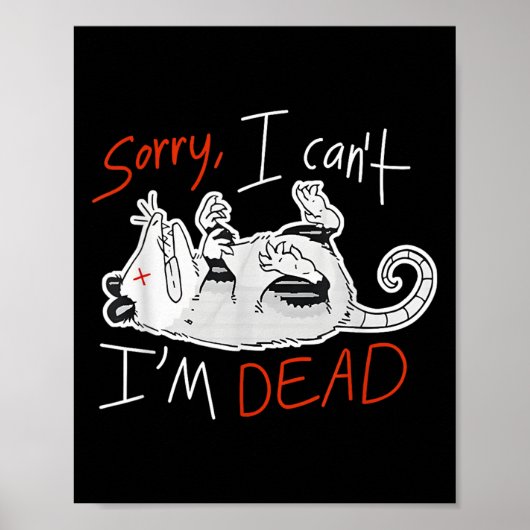 Poster Raccoon Sorry I Can't I'm Dead Rat (Devant)