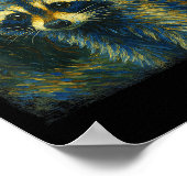 Poster Raccoon Starry Night Van Gogh Post-impressionniste (Coin)