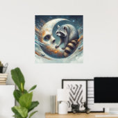 Poster Raccoon sur la lune (Bureau à domicile)