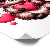 Poster Raccoon Valentine Hearts  (Coin)