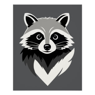 Poster Raccoon Vector Art Animal Moderne Graphique Urbain