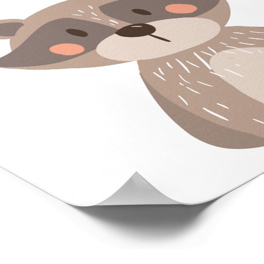 Poster Raccoon Woodland Animal Nursery Wall Art Imprimer (Coin)