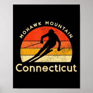 Poster Raccord montagne mohawk ski vintage montagne conne