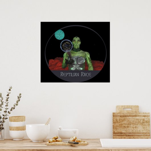 Poster race alien reptilienne (Cuisine)