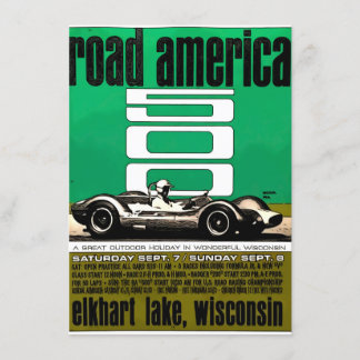 Poster ,Race America 500, Elkhart Lake Kaart