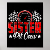 Poster Race Car Birthday Party Racing Family Sister T Cre (Devant)
