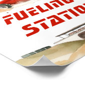 Poster Race Car Red Fueling Station Boissons d'anniversai (Coin)