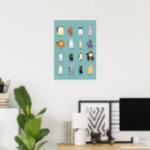 Poster races de chats, divers chats,art des chats (Bureau à domicile)