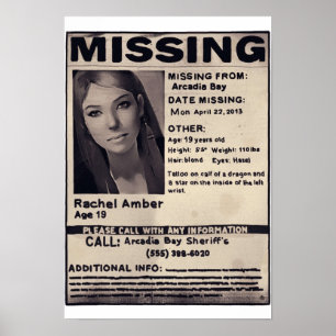 Poster Rachel Amber disparue