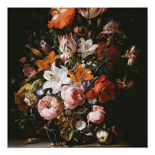 Poster Rachel Ruysch - Fleurs Dans Un Vase En Verre (Devant)