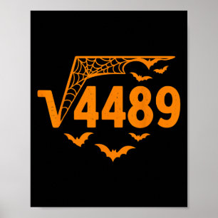 Poster Racine carré 4489 Mème d'Halloween drôle 67 Teac e
