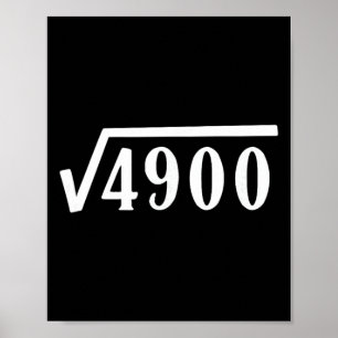 Poster Racine carrée 70 Ans Cadeau Prof Drôle 70e Anniver
