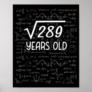 Poster Racine Carrée De 289 Anniversaire 17 Ans Cadeaux 1