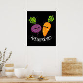 Poster Racine pour vous amusant Veggie Pun Dark BG (Cuisine)