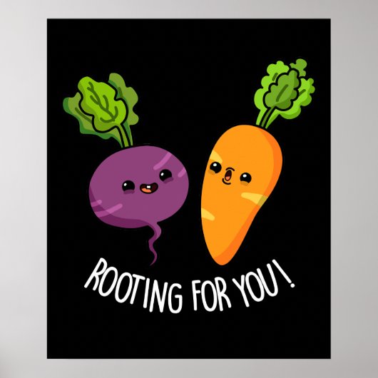 Poster Racine pour vous amusant Veggie Pun Dark BG (Devant)