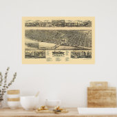 Poster Racine, WI Carte panoramique - 1883 (Cuisine)