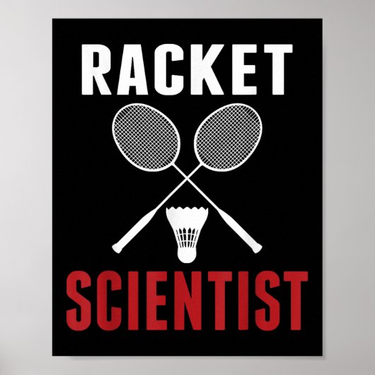 Poster Racket Scientist Funny Badminton Mom Dad  (Devant)