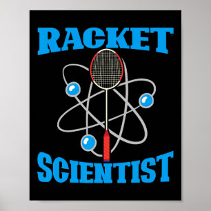 Poster Rackst Scientist Funny Badminton Sports Player Coa