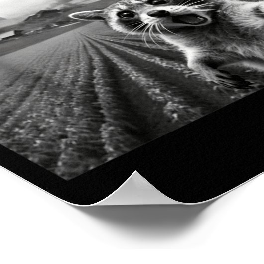 Poster Racoon Selfie With Alien Ufo Funny Racoon Alien Bi (Coin)