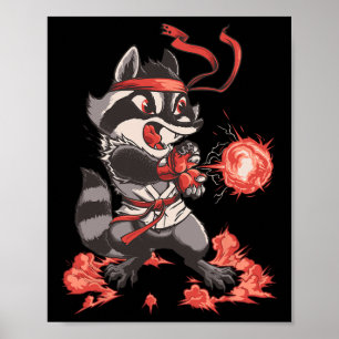 Poster Racoondouken Funny Raccoon Karate Fighter Arcade G